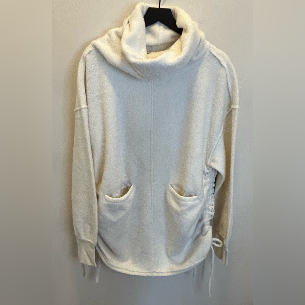 NWOT Free People Drawstring Fleece Pullover
